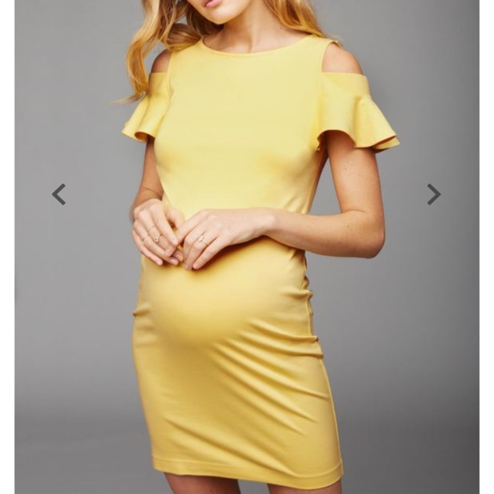 Cold shoulder maternity dress